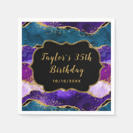 Guardanapo De Papel Aniversário do Agatinho Púrpura e Azul