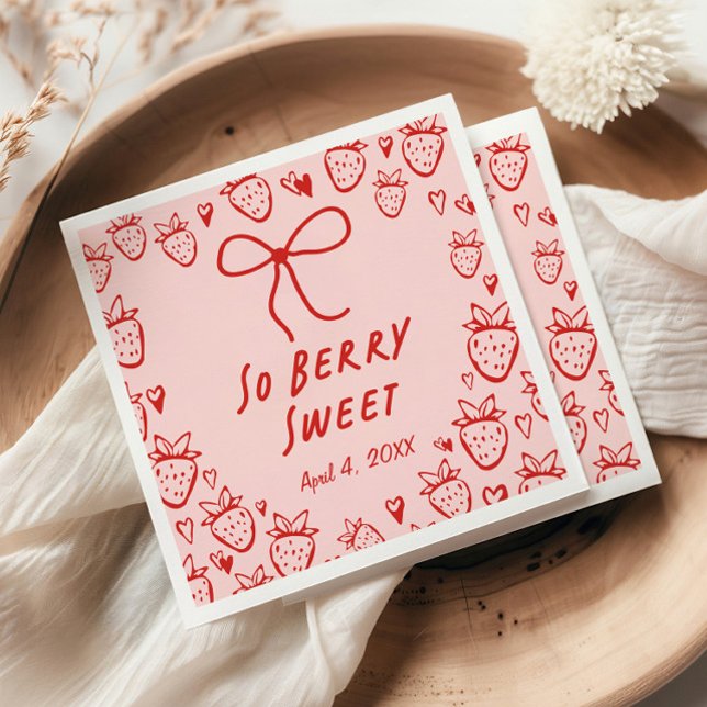 Guardanapo De Papel Aniversário do Arco Coqueteiro de Morango (Criador carregado)