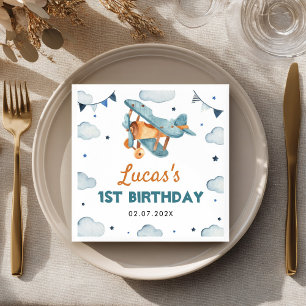 Guardanapo De Papel Aniversário do avião Vintage