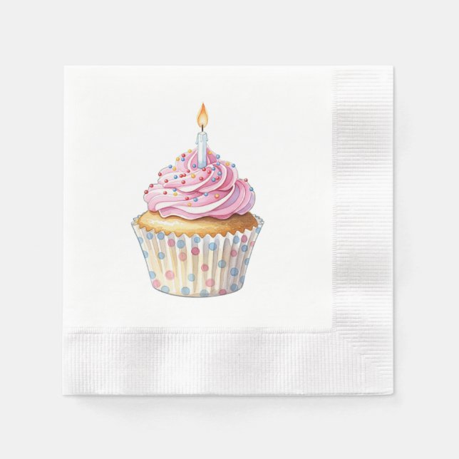 Guardanapo De Papel Aniversário do Bolo Napkins (Frente)