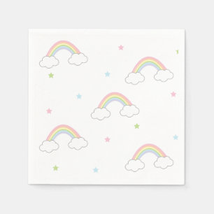 Guardanapo De Papel Aniversário do Bolo Simples Pastel Rainbow