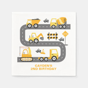 Guardanapo De Papel Aniversário do Caminhão de Construção