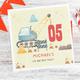 Guardanapo De Papel Aniversário do caminhão de construção