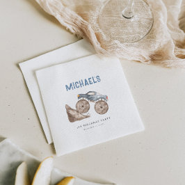 Guardanapo De Papel Aniversário do Caminhão do Monstro Azul