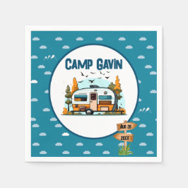 Guardanapo De Papel Aniversário do camper do exterior do camping