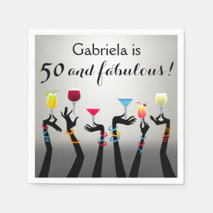 Guardanapo De Papel Aniversário do cocktail 50th