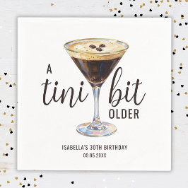 Guardanapo De Papel Aniversário do Cocktail Tini Bit Older Espresso Ma