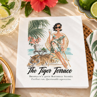 Guardanapo De Papel Aniversário do Cocktail Vintage Havana Tropical Ti