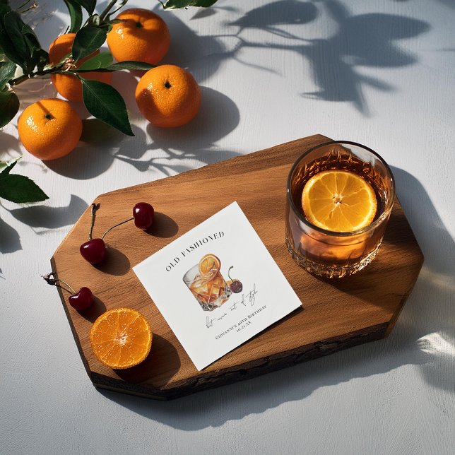 Guardanapo De Papel Aniversário do Coquetel "Velha Moda" (Criador carregado)