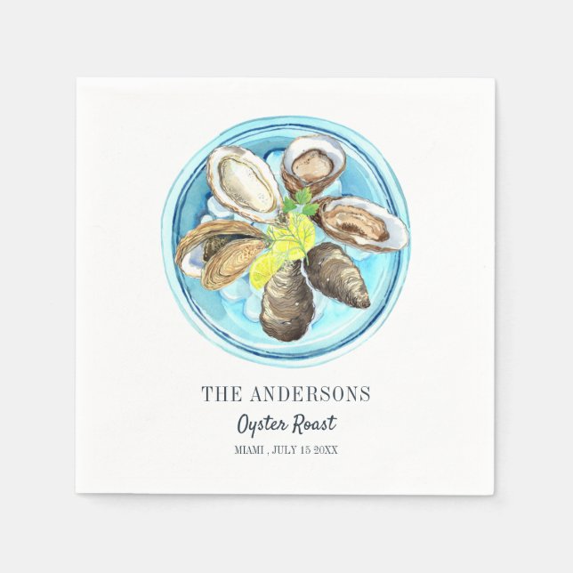 Guardanapo De Papel Aniversário do Costeiro de Ostra Costeira no Verão (Frente)