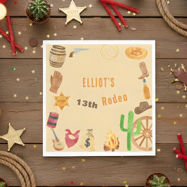 Guardanapo De Papel Aniversário do cowboy rodeio ocidental
