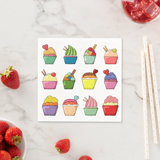 Guardanapo De Papel Aniversário do cupcake (Insitu)