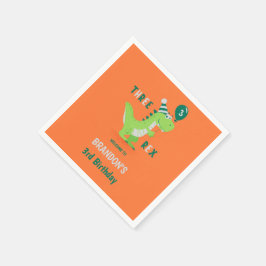 Guardanapo De Papel Aniversário do Dinossauro Três Rex 3 anos