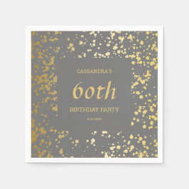 Guardanapo De Papel Aniversário do Egito Dourado e Clássico, Cinzas