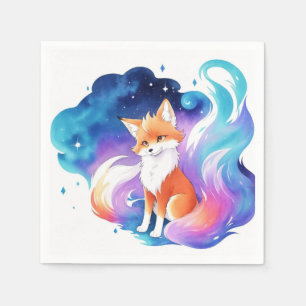 Guardanapo De Papel Aniversário do Encantamento da Raposa Vermelha
