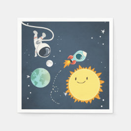 Guardanapo De Papel Aniversário do Espaço Exterior Napkins Astronauta 