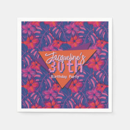 Guardanapo De Papel Aniversário do Floral Roxo Tropical