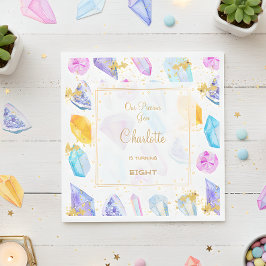 Guardanapo De Papel Aniversário do Gem Party Crystals Moz