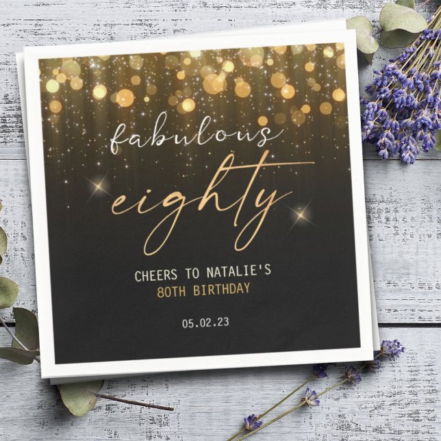 Guardanapo De Papel Aniversário do Glitter Sparkle Glitkle Black Doura (Criador carregado)