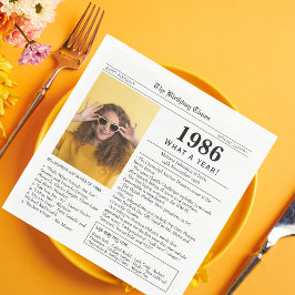Guardanapo De Papel Aniversário do jornal de 1986