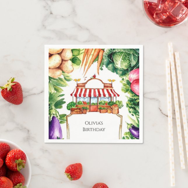 Guardanapo De Papel Aniversário do mercado de agricultores cultivos lo (Insitu)