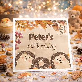 Guardanapo De Papel Aniversário do ouriço de Aquarela