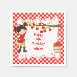 Guardanapo De Papel Aniversário do outono da Apple Picante Cabelo Negr