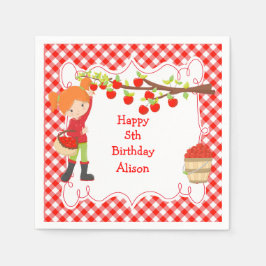 Guardanapo De Papel Aniversário do outono da Apple Picante Cabelo Verm