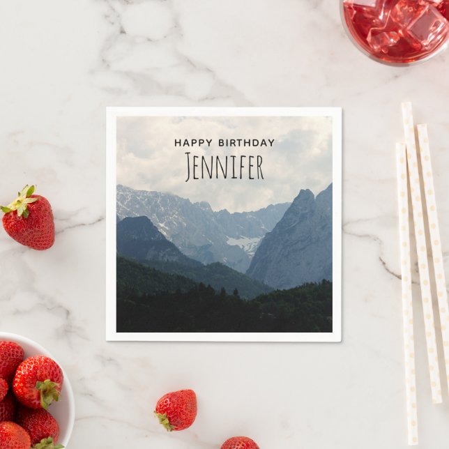 Guardanapo De Papel Aniversário do País de Foto Natural dos Alpes (Insitu)
