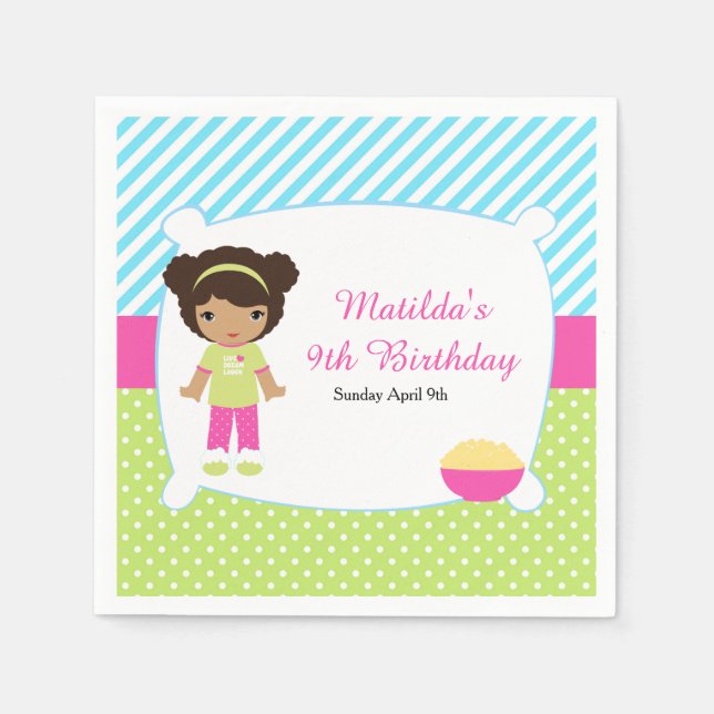 Guardanapo De Papel Aniversário do Partido Descaneiro Africano America (Frente)