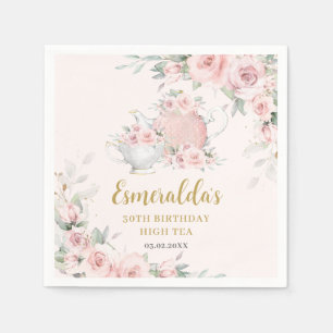 Guardanapo De Papel Aniversário do Partido do Alto Chá Floral de chiqu