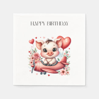 Guardanapo De Papel Aniversário do Porco Piloto