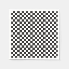 Guardanapo De Papel Aniversário do skateboard de verificação de preto 