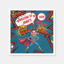 Aniversário do Super Herói Caricatura com Pacotes 