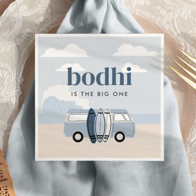 Guardanapo De Papel Aniversário do Surf de praia dos grandes bebês (Criador carregado)