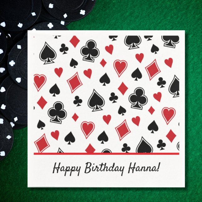 Guardanapo De Papel Aniversário do Tema do Tubarão do Casino Poker (Criador carregado)