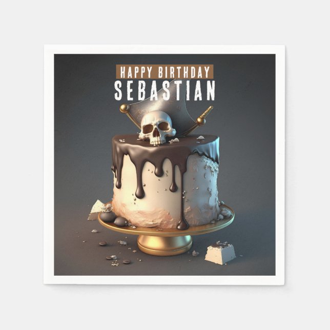 Guardanapo De Papel Aniversário do tema Pirata (Frente)