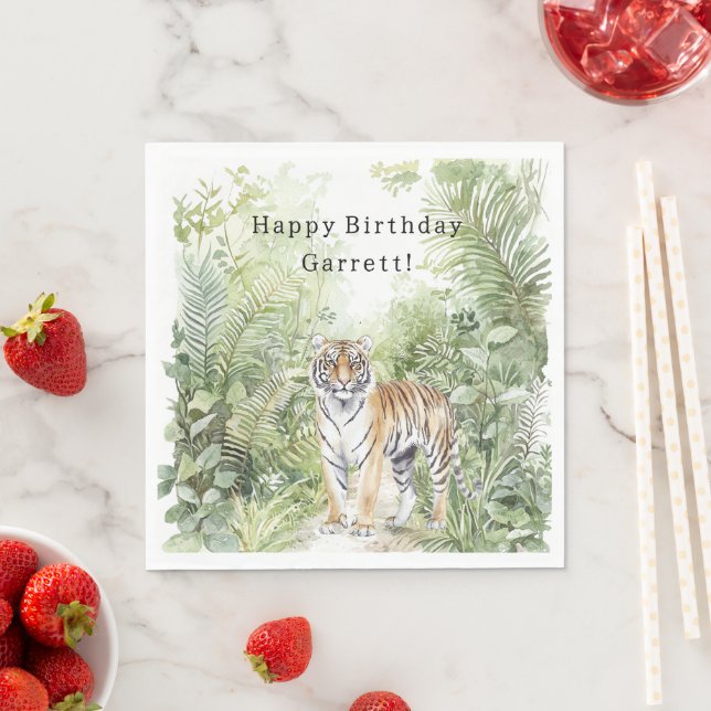 Guardanapo De Papel Aniversário do Tigre da Selva (Insitu)