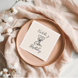 Guardanapo De Papel Aniversário do Vidro de Champanhe desenhado com Ar