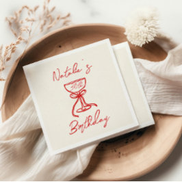 Guardanapo De Papel Aniversário do Vidro do Arco de Champanhe desenhad