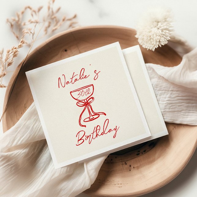 Guardanapo De Papel Aniversário do Vidro do Arco de Champanhe desenhad (Criador carregado)