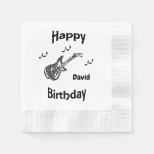 Guardanapo De Papel Aniversário do Violão Elétrico