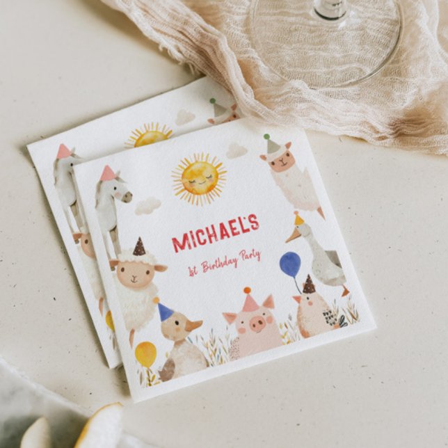 Guardanapo De Papel Aniversário dos Animais da Exploração (Criador carregado)