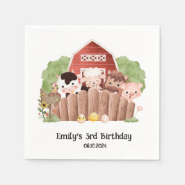Guardanapo De Papel Aniversário dos Animais das Explorações Agrícolas 