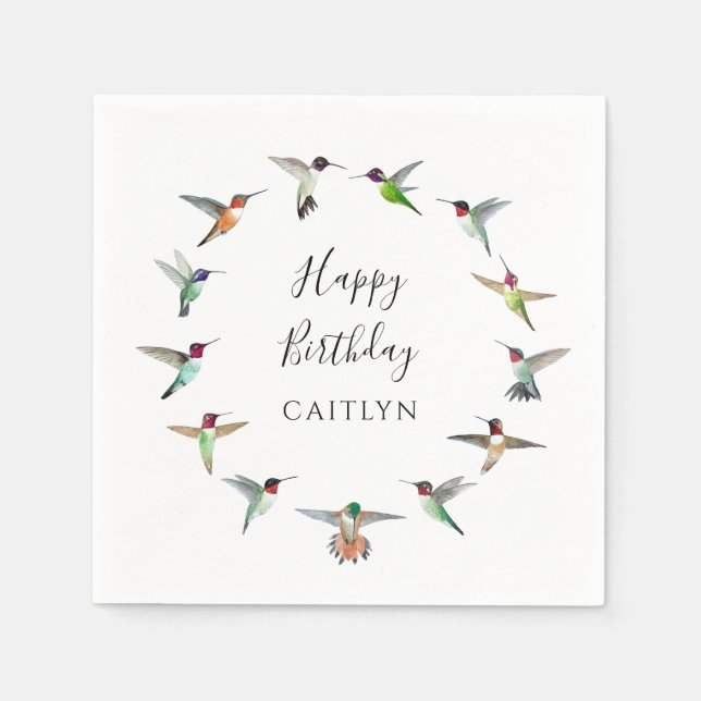 Guardanapo De Papel Aniversário dos Beija-flores  (Frente)