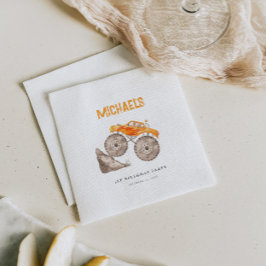 Guardanapo De Papel Aniversário dos Caminhões do Monstro Laranja
