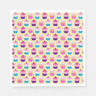 Guardanapo De Papel Aniversário dos Cupcakes ricos