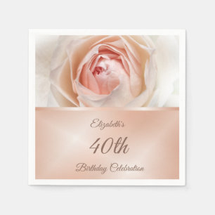 Guardanapo De Papel Aniversário Dourado cor-de-rosa dos rosas