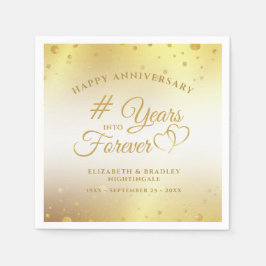 Guardanapo De Papel ANIVERSÁRIO Dourado Coração ANOS EM Napkins PARA S