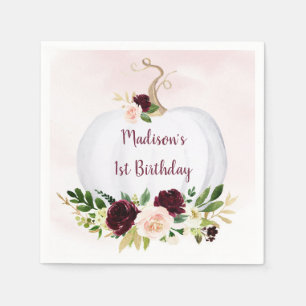 Guardanapo De Papel Aniversário Dourado Rosa de Abóbora